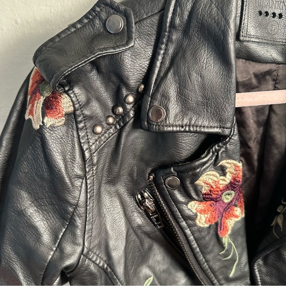 Blank NYC Black Embroidered Vegan Leather Moto Jacket - Picture 8 of 11
